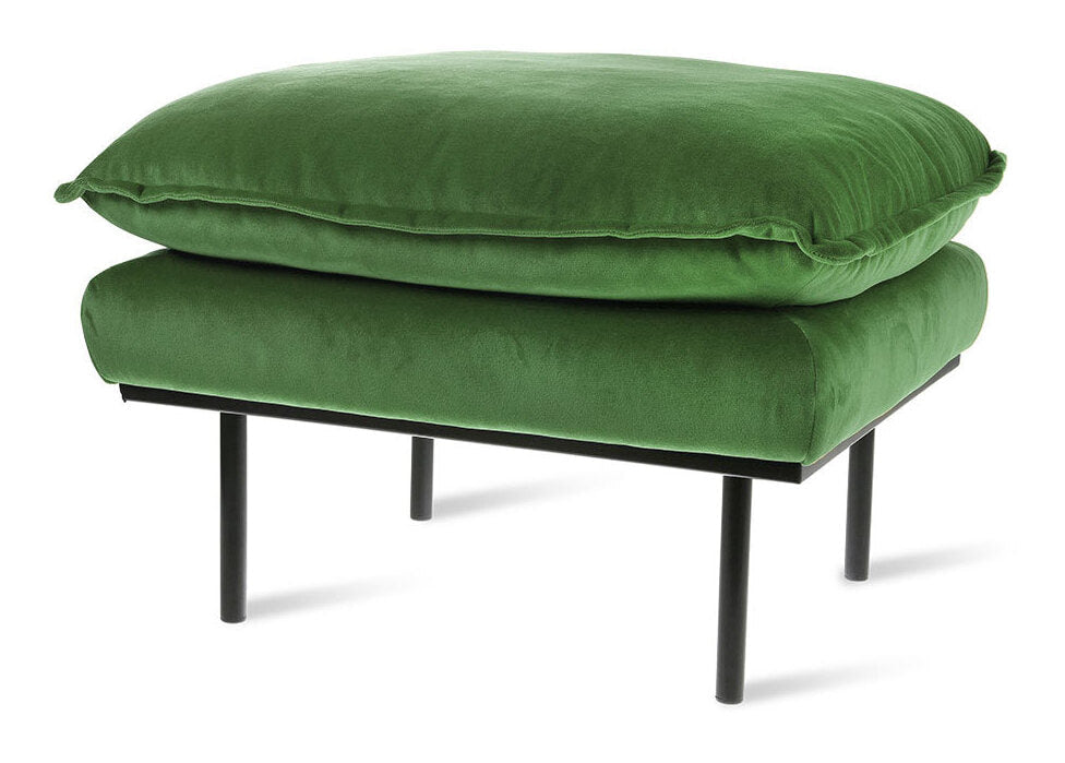 HKliving Hocker Retro Velvet - Groen