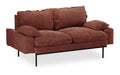 HKliving 2-zits Bank Retro 175cm, Velvet - Magnolia