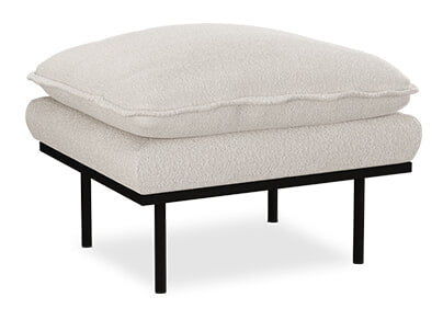 HKliving Hocker Retro Bouclé - Crème