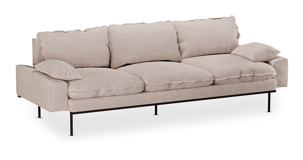 HKliving 4-zits Bank Retro 245cm, Bouclé - Taupe