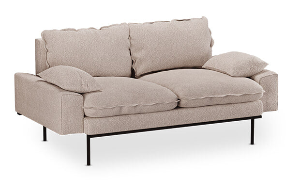 HKliving 2-zits Bank Retro Bouclé, 175cm - Taupe