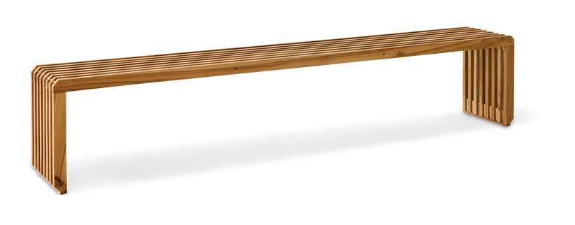 HKliving Bankje Slatted Teakhout, 180cm - Naturel