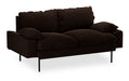 HKliving 2-zits Bank Retro 175cm, Velvet - Espresso