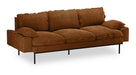 HKliving 3-zits Bank Retro 225cm, Velvet - Caramel