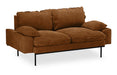 HKliving 2-zits Bank Retro 175cm, Velvet - Caramel