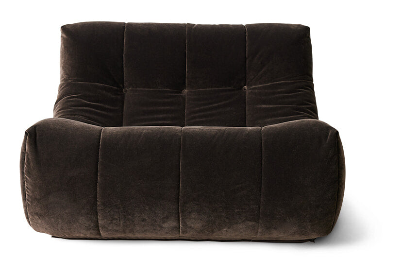 HKliving Fauteuil Lazy Velvet - Espresso