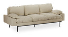 HKliving 3-zits Bank Retro 225cm, Corduroy rib - Hay