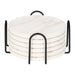 QUVIO Onderzetters - Set van 6 - Met houder - Marmerlook