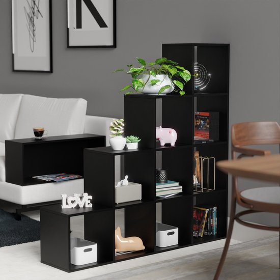 Miadomodo Vakkenkast - 10 Vakken - MDF - Zwart
