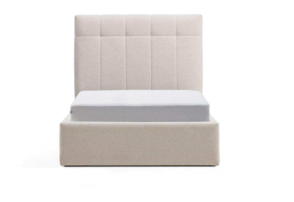 Kave Home Bed Darnela Chenille met opbergruimte, 90 x 200cm - Beige