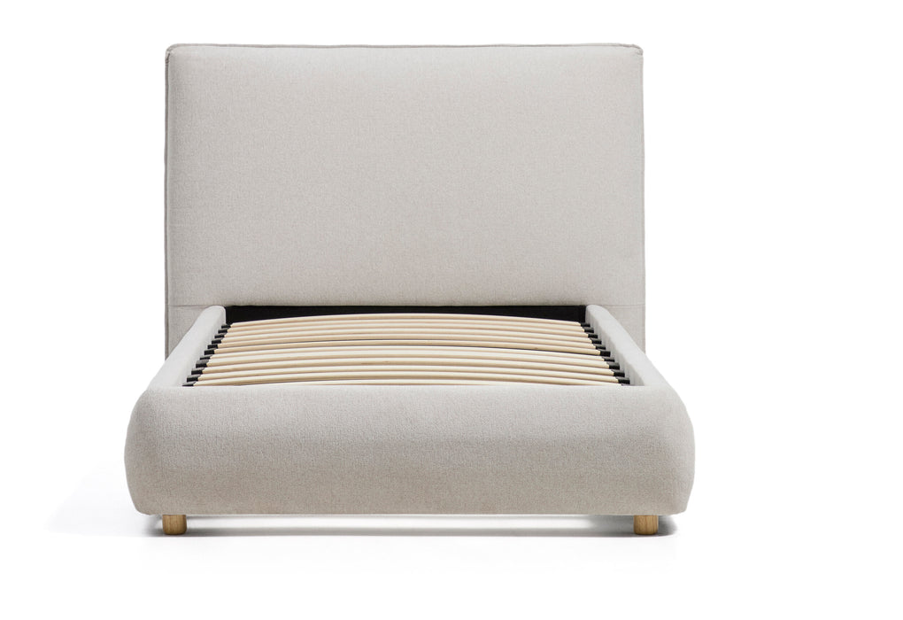Kave Home Bed Elerio Chenille, 90 x 200cm - Ecru