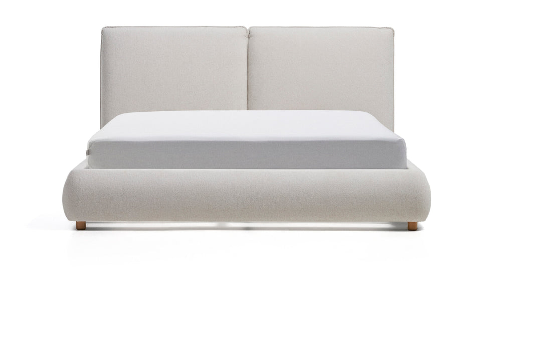 Kave Home Bed Elerio Chenille, 150 x 200cm - Ecru