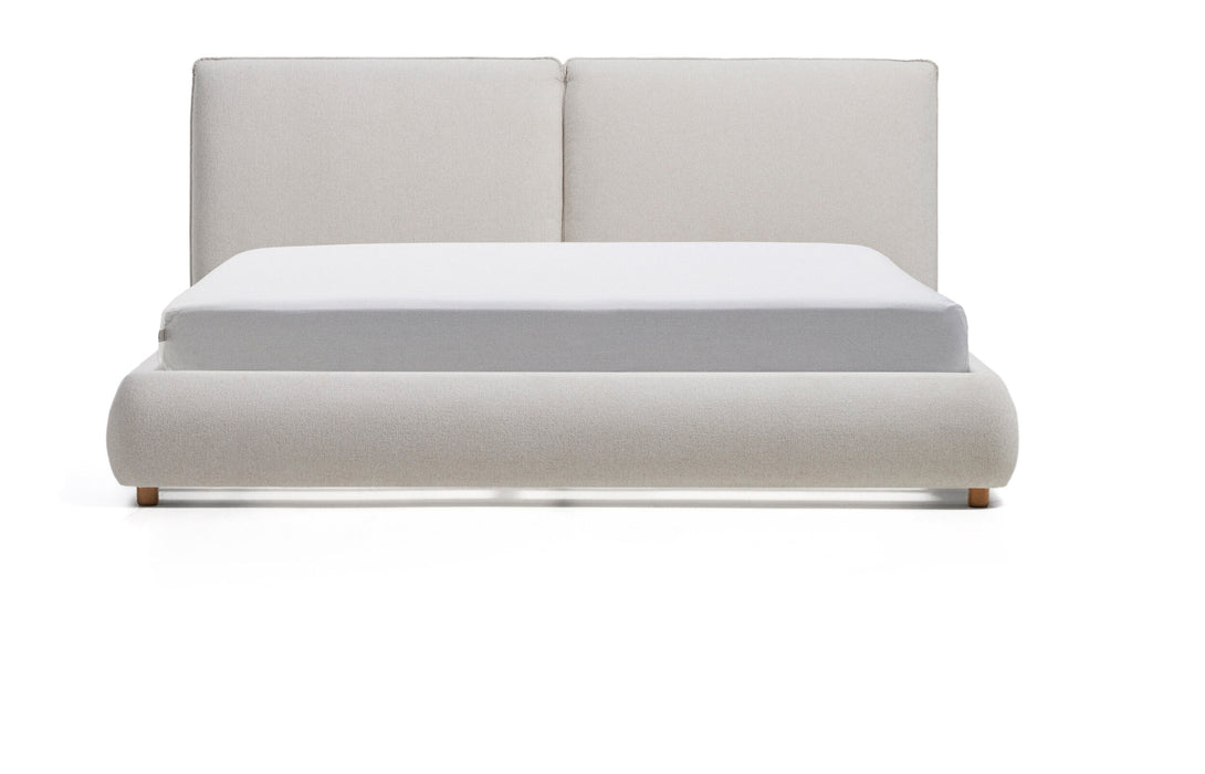 Kave Home Bed Elerio Chenille, 180 x 200cm - Ecru