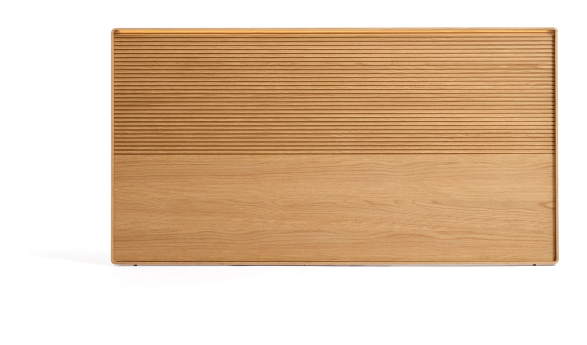 Kave Home Hoofdbord Norlen Eikenfineer, met LED-verlichting, 160 x 200cm - Naturel Eiken
