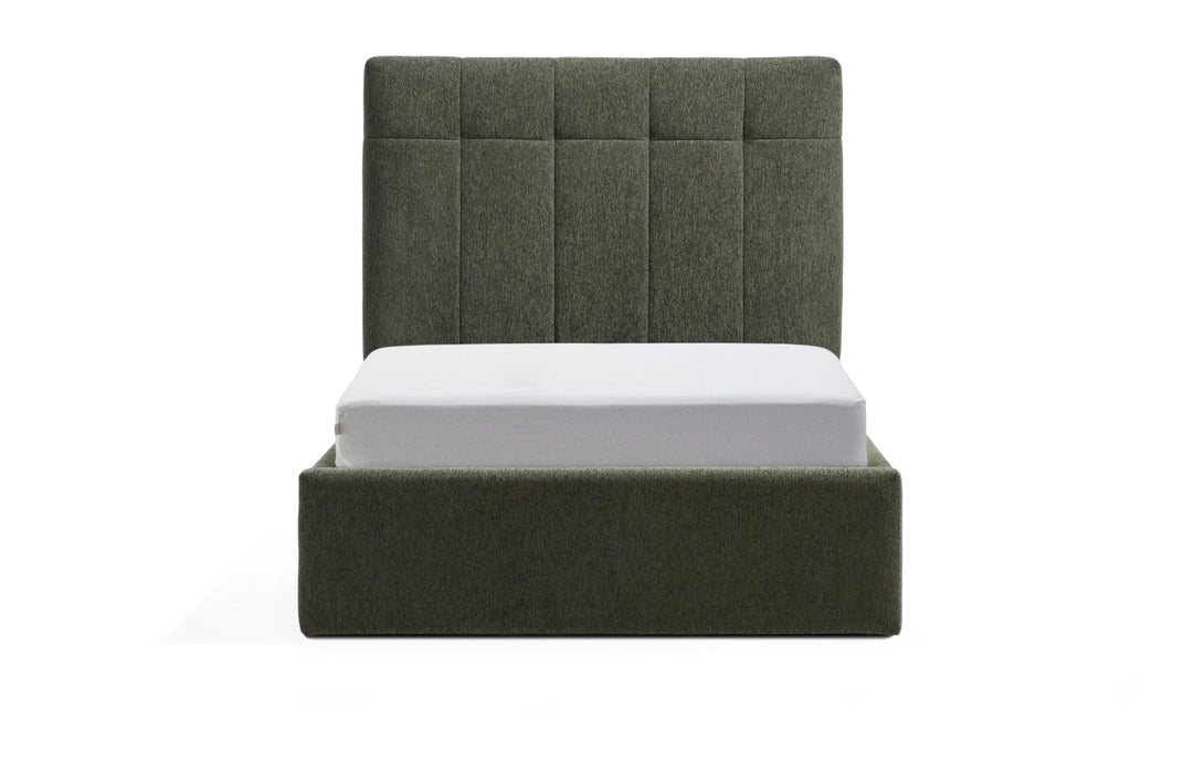 Kave Home Bed Darnela Chenille met opbergruimte, 90 x 200cm - Mosgroen