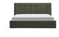 Kave Home Bed Darnela met opbergruimte, Chenille, 180 x 200cm - Mosgroen