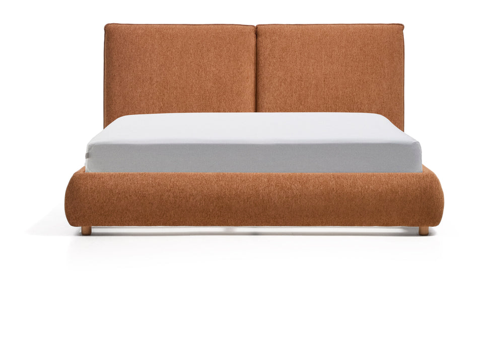 Kave Home Bed Elerio Chenille, 150 x 200cm - Koper