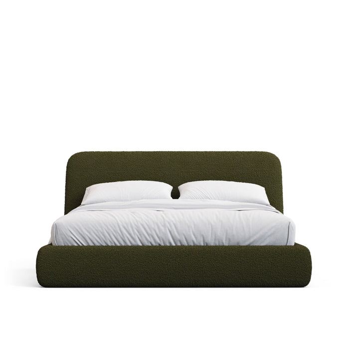 Kave Home Bed Martina Bouclé, 180 x 200cm - Donkergroen