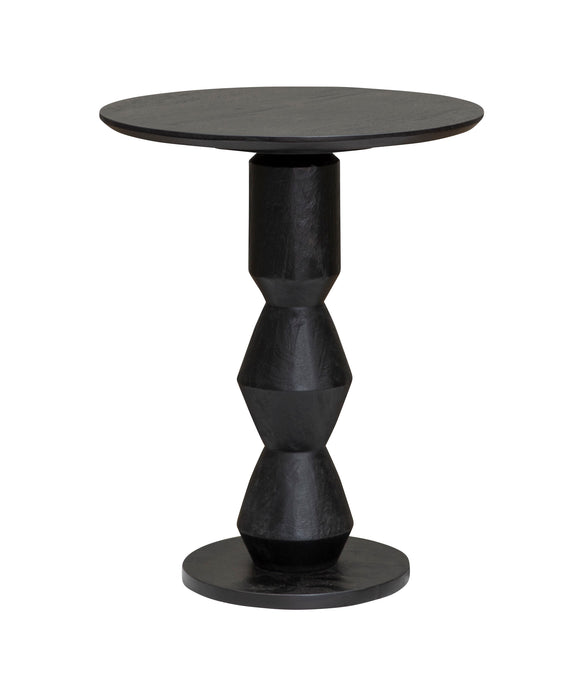 Tower Living Bijzettafel Brunello Mangohout 63cm hoog - Zwart - Rond