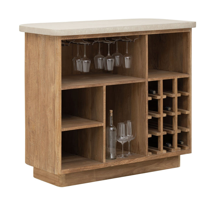 DTP Home Wijnkast Nova Travertin en teakhout, 120 x 105cm - Naturel