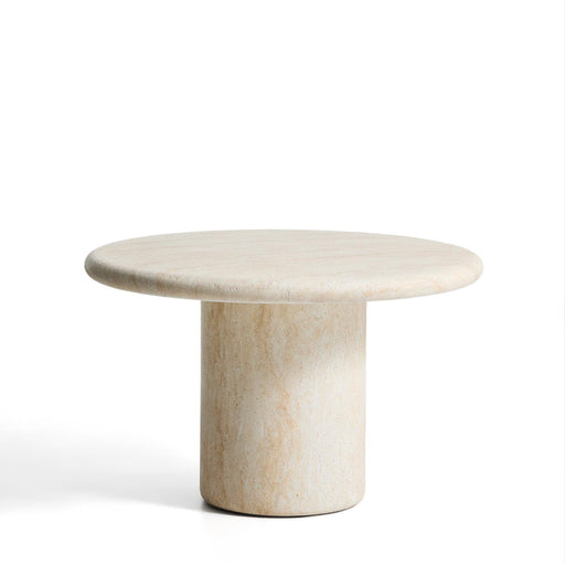 Kave Home Ronde Eettafel Drasi Travertinlook, 122cm - Beige - ThatLyfeStyle