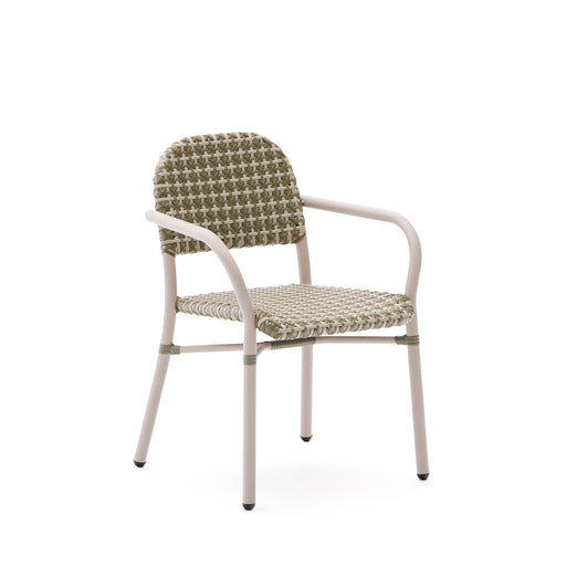 Kave Home Tuinstoel Tuccia Rattan - Beige/Groen - ThatLyfeStyle