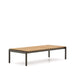 Kave Home Outdoor Salontafel Sorells Teakhout en groen aluminium, 149 x 63cm