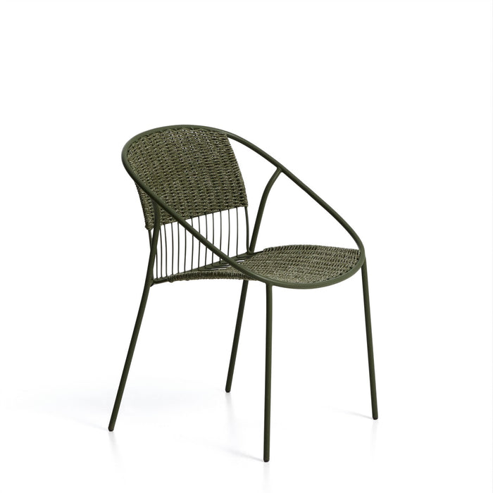 Kave Home Tuinstoel Atrani Staal en touw - Groen - ThatLyfeStyle