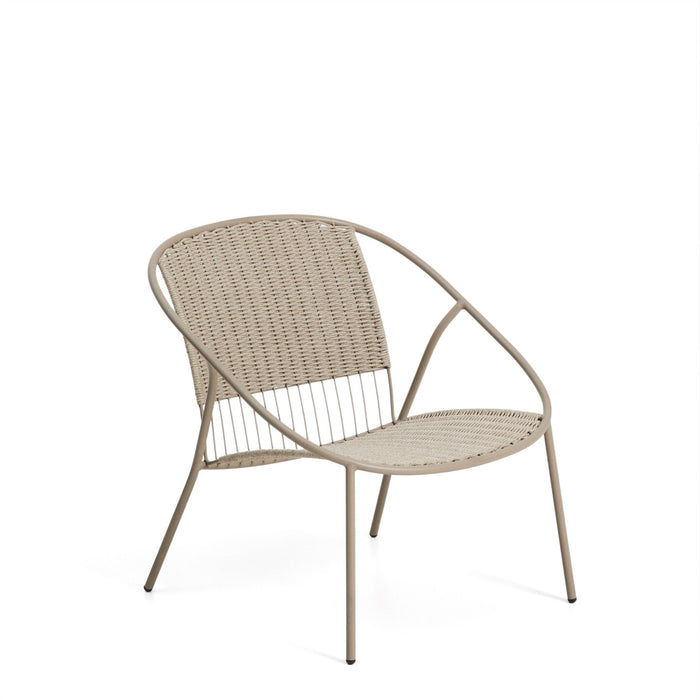 Kave Home Loungestoel Atrani Staal en touw - Ecru - ThatLyfeStyle