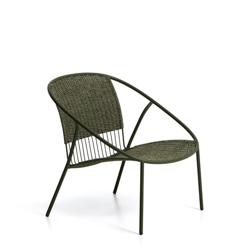 Kave Home Loungestoel Atrani Staal en touw - Groen - ThatLyfeStyle