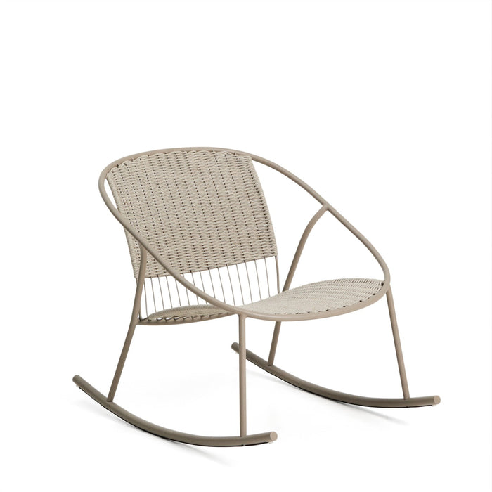 Kave Home Schommelstoel Atrani Staal en touw - Ecru - ThatLyfeStyle