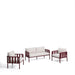Kave Home Loungeset Omala met 2-zitsbank en 2 fauteuils - Beige/Bordeauxrood