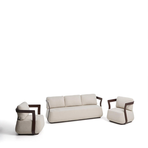 Kave Home Loungeset Tamaris Met 3-zits loungebank en 2 loungestoelen - Bruin - ThatLyfeStyle