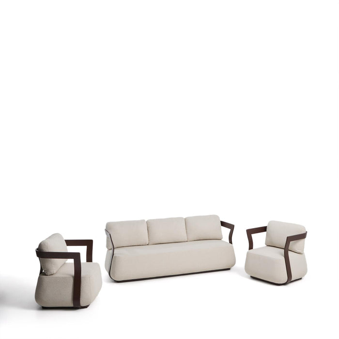 Kave Home Loungeset Tamaris Met 3-zits loungebank en 2 loungestoelen - Bruin