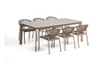 Kave Home Tuinset Brela Met Brela uitschuifbare tafel en 6 Livadia stoelen, 205/287 x 100cm - Taupe