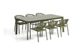 Kave Home Tuinset Brela Met Brela uitschuifbare tafel en 6 Livadia stoelen, 205/287 x 100cm - Groen