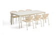 Kave Home Tuinset Brela Met Brela uitschuifbare tafel en 6 Livadia stoelen, 205/287 x 100cm - Ecru