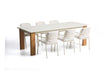 Kave Home Tuinset Livorno Met Livorno uitschuifbare tuintafel en 6 Linosa stoelen, 233/350 x 100cm - Ecru