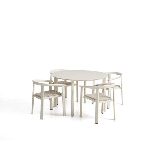 Kave Home Tuinset Erice Met tuintafel en 4 stoelen, 120cm - Ecru - ThatLyfeStyle