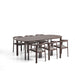 Kave Home Tuinset Erice Met tuintafel en 6 stoelen, 230 x 100cm - Bruin