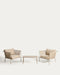Kave Home Tuinset Zivia Met 2 loungestoelen en tafel - Ecru/Taupe