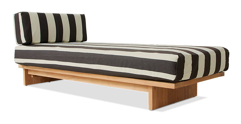 HKliving Daybed Outdoor Teakhout en stof - Stracciatella