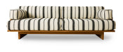 HKliving Loungebank Outdoor Teakhout en stof, 227cm - Chalk Stripe