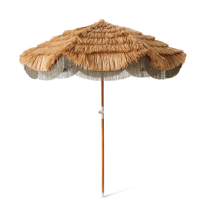 HKliving Parasol Serengeti Raffia, Ø192cm - NATUREL