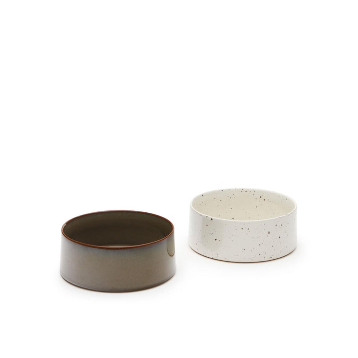Kave Home Voerbak Dumbi Set van 2 stuks, Keramiek - Groen - ThatLyfeStyle