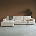 PEPP Interiors Loungebank Uno 304cm, met chaise longue links, Rib - Naturel - ThatLyfeStyle
