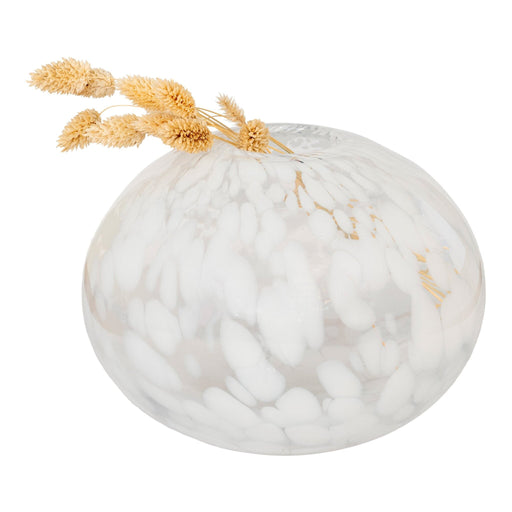 QUVIO Decoratieve vaas gevlekt - Glas - Wit