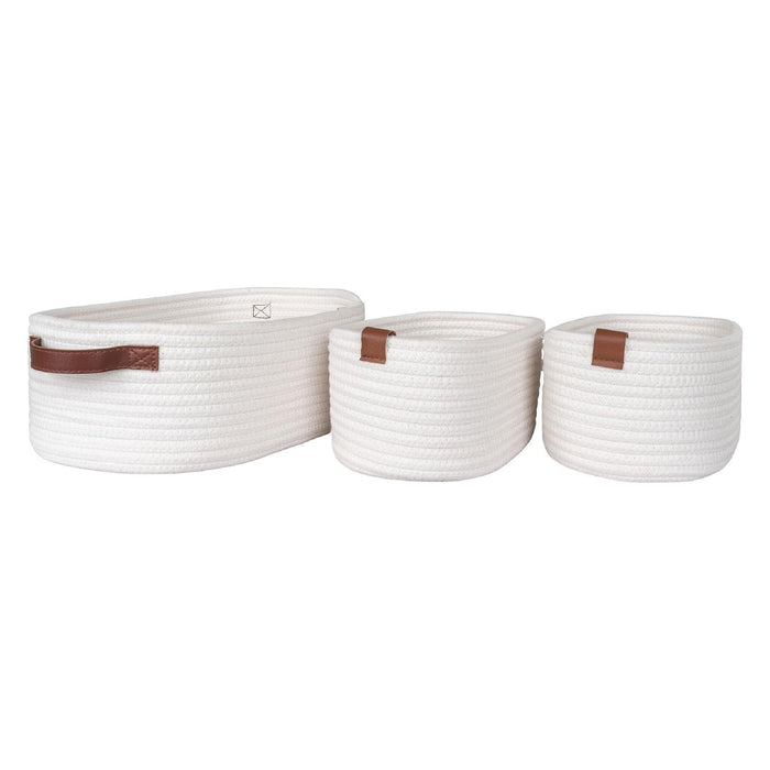 Nest of Nora Opbergmanden set van 3 - Katoen - Wit