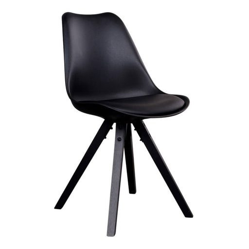QUVIO Eetkamerstoel Zurich - Zwart PU-leer - Set van 2