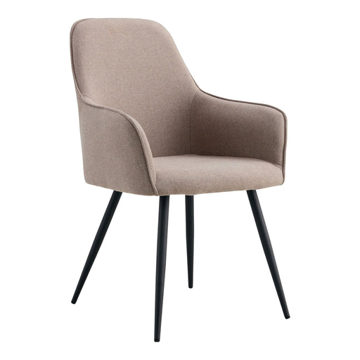 QUVIO Eetkamerstoel Vienna - Stijlvol en Comfortabel - Taupe en Zwart - Set van 2